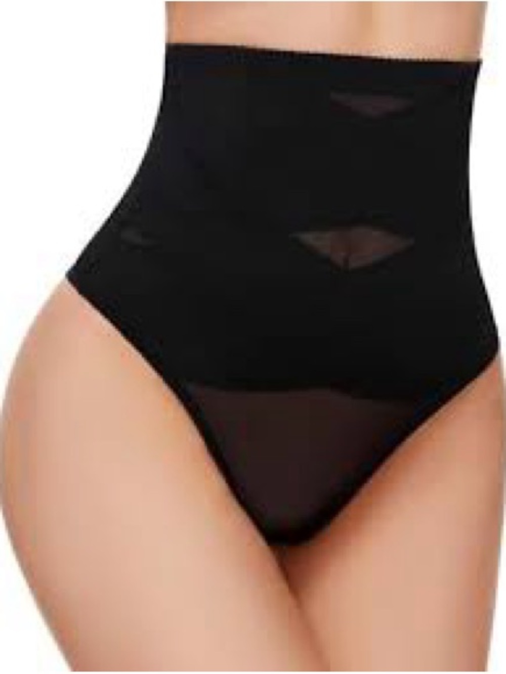 NWT Size M High-Waist Shaping Thong Panty - Black